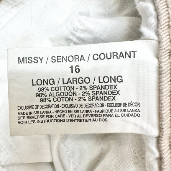 Gloria Vanderbilt Jeans Capris Womens Size 16 Long Cotton/Spandex Blend Missy - Picture 4 of 9